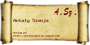 Antaly Szonja névjegykártya